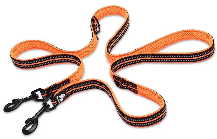 Truelove 7 In 1 Multi-Function Adjustable Dog Lead Hand Free Pet Training Leash Reflective Multi-Purpose Dog Leash Walk 2 Dogs