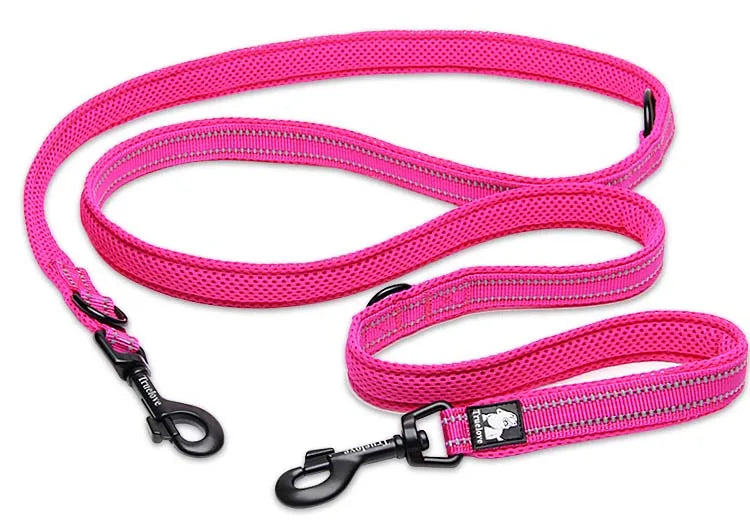 Truelove 7 In 1 Multi-Function Adjustable Dog Lead Hand Free Pet Training Leash Reflective Multi-Purpose Dog Leash Walk 2 Dogs