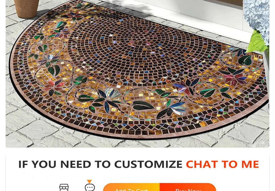 Entrance Doormat Garden Decorations Door Entry Mats Outdoor Carpet Home Floor Mat Semi-circular Rug Tapete Entrada De Casa