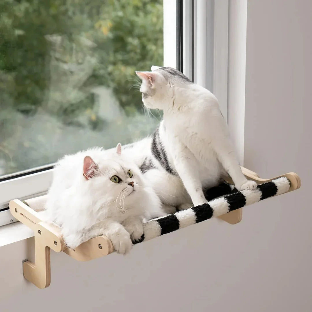 Window-Mounted Cat Bed, Hanging Cat Hammock for Windowsill and Balcony, Suspended Cat Nest for Sunbathing