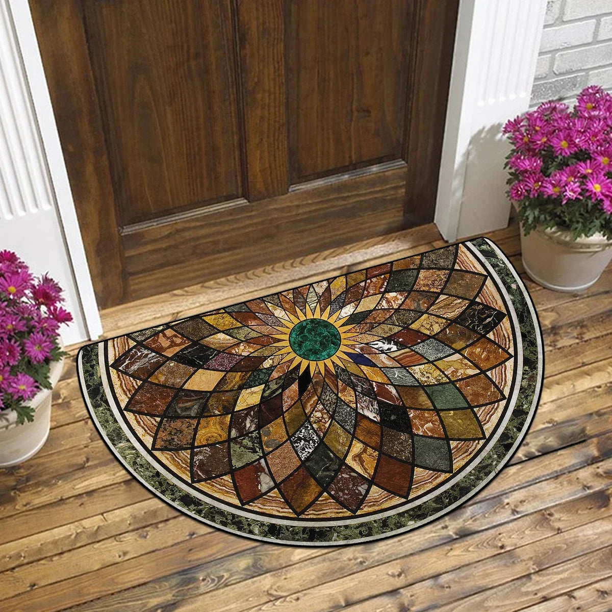 Entrance Doormat Garden Decorations Door Entry Mats Outdoor Carpet Home Floor Mat Semi-circular Rug Tapete Entrada De Casa