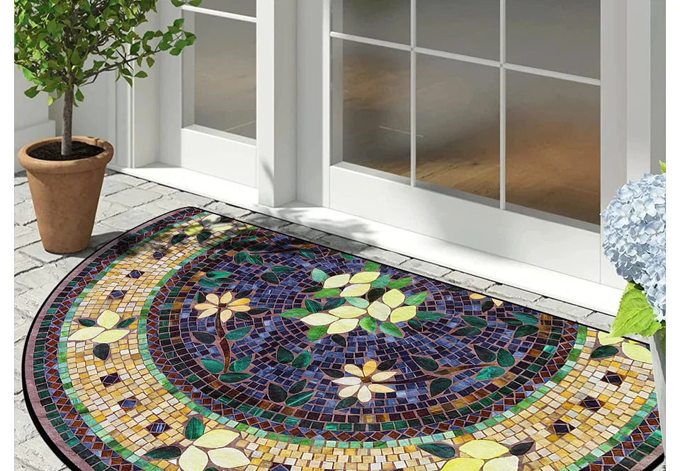 Entrance Doormat Garden Decorations Door Entry Mats Outdoor Carpet Home Floor Mat Semi-circular Rug Tapete Entrada De Casa