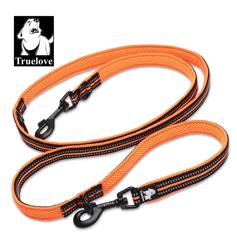 Truelove 7 In 1 Multi-Function Adjustable Dog Lead Hand Free Pet Training Leash Reflective Multi-Purpose Dog Leash Walk 2 Dogs