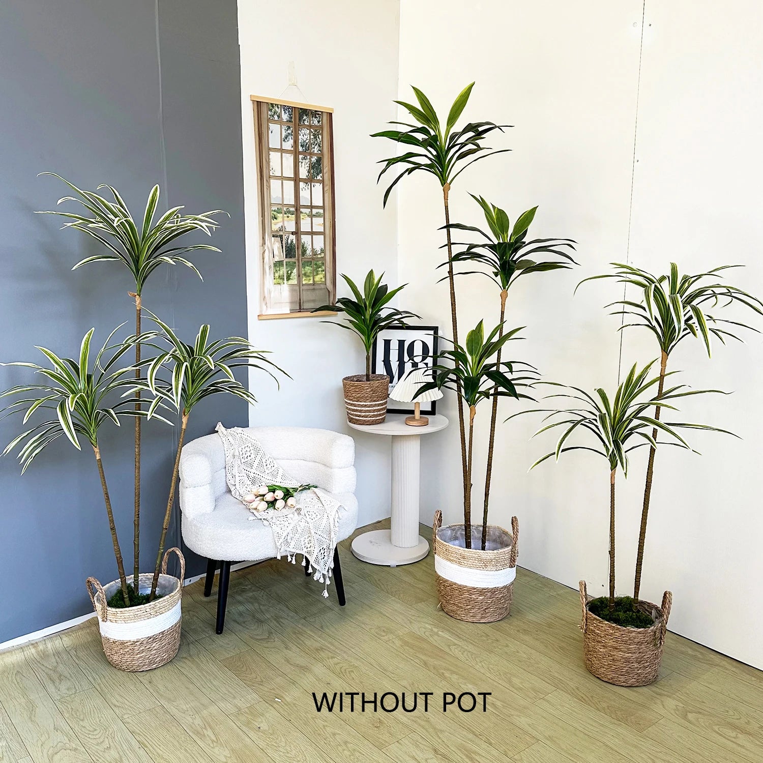 3Pcs 50-230CM New Artificial Dracaena plant fake plant indoor ornament realistic faux plant tree for home garden room Decoration