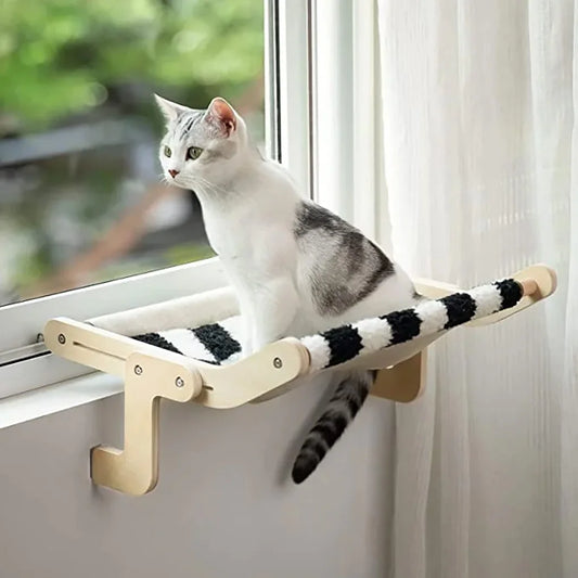 Window-Mounted Cat Bed, Hanging Cat Hammock for Windowsill and Balcony, Suspended Cat Nest for Sunbathing