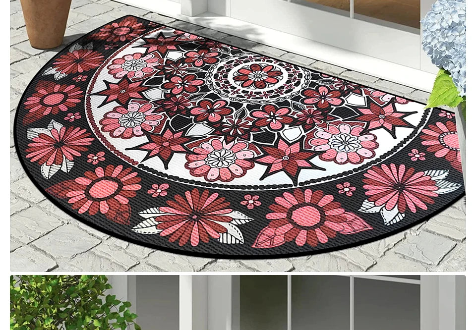 Entrance Doormat Garden Decorations Door Entry Mats Outdoor Carpet Home Floor Mat Semi-circular Rug Tapete Entrada De Casa