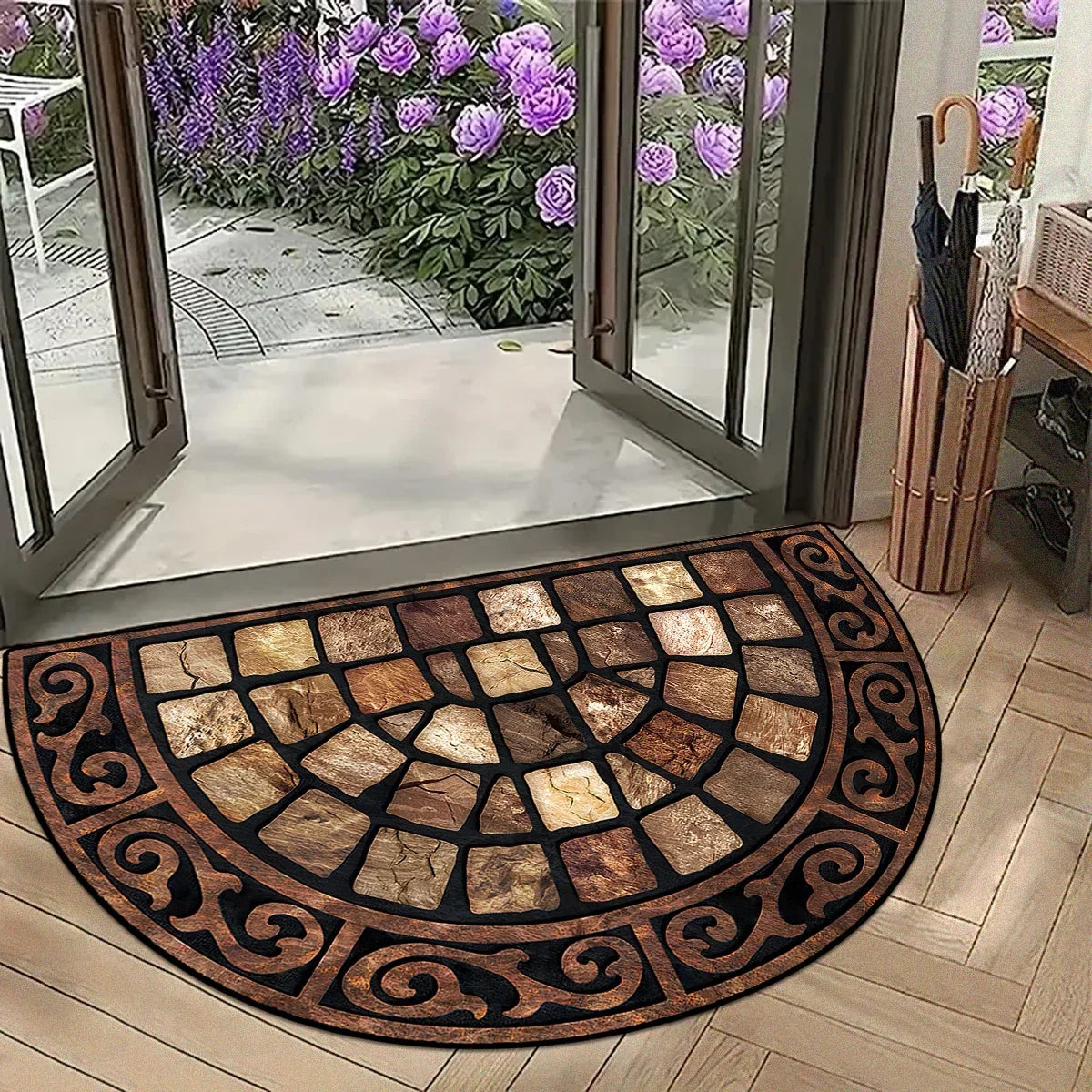 Entrance Doormat Garden Decorations Door Entry Mats Outdoor Carpet Home Floor Mat Semi-circular Rug Tapete Entrada De Casa