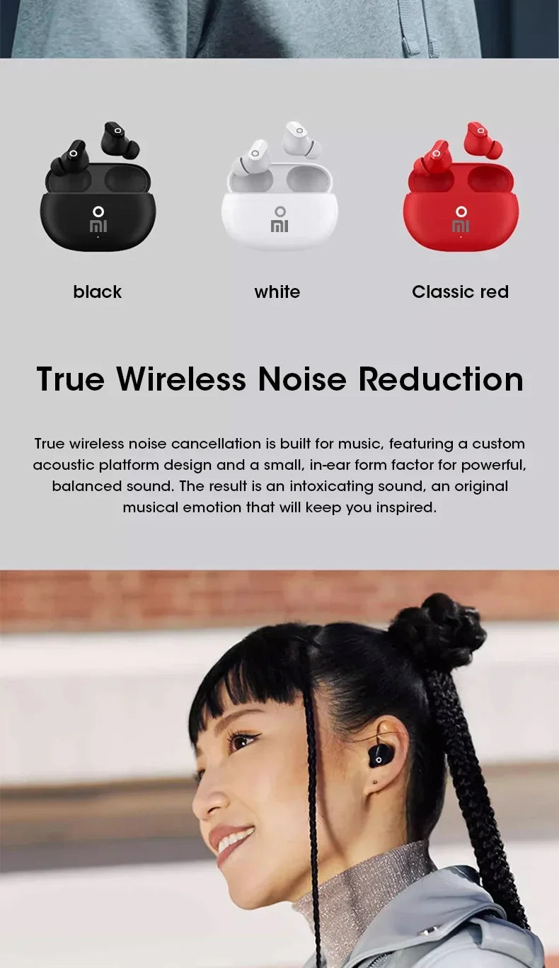 Xiaomi Bluetooth Earphone True Wireless Earbud HiFi Stereo Sound Waterproof Headset Built-in Mic Over Ear Earphone Sport Earbuds