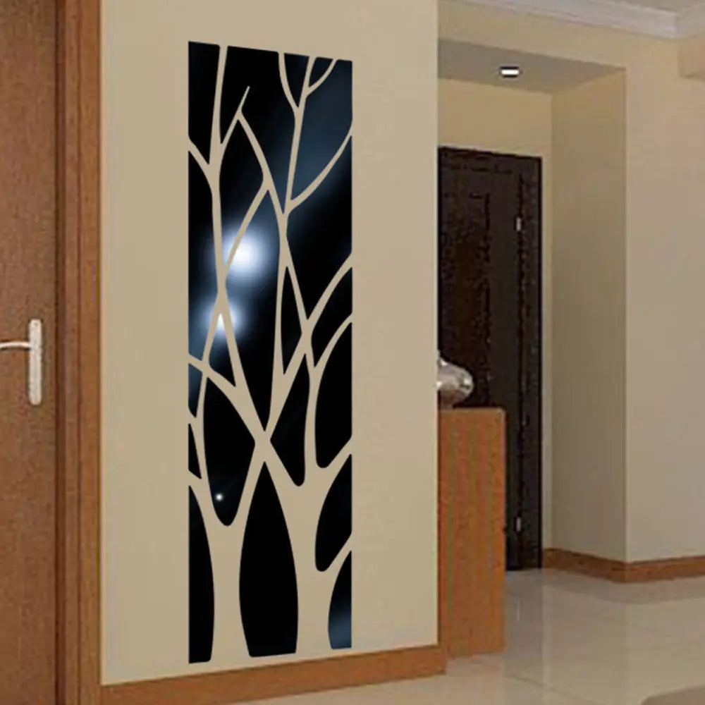 3D Acrylic Mirror Wall Stickers Nordic Style Tree Mirror Sticker Decal Removable Mural for DIY Home Living Room Wall Decoration