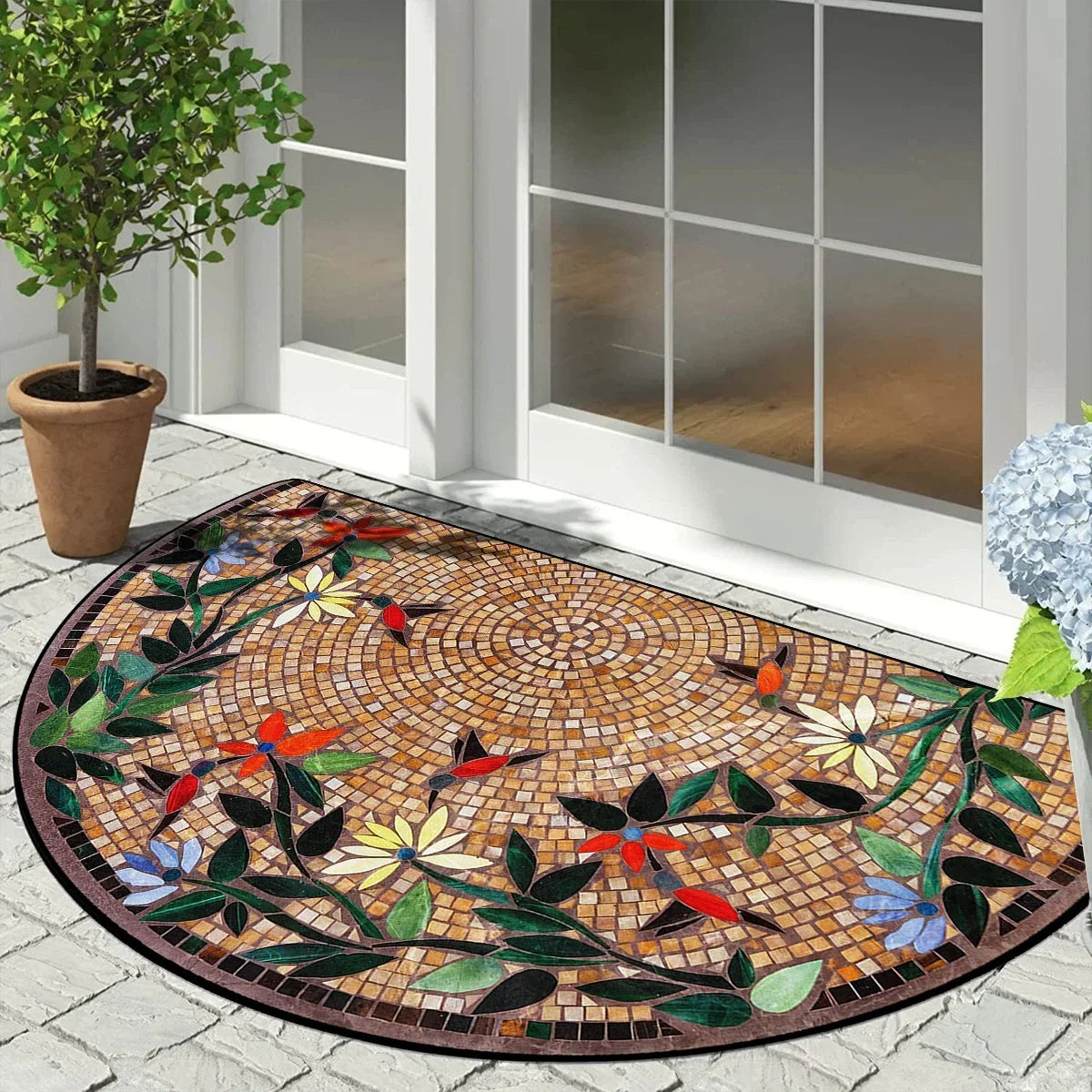 Entrance Doormat Garden Decorations Door Entry Mats Outdoor Carpet Home Floor Mat Semi-circular Rug Tapete Entrada De Casa