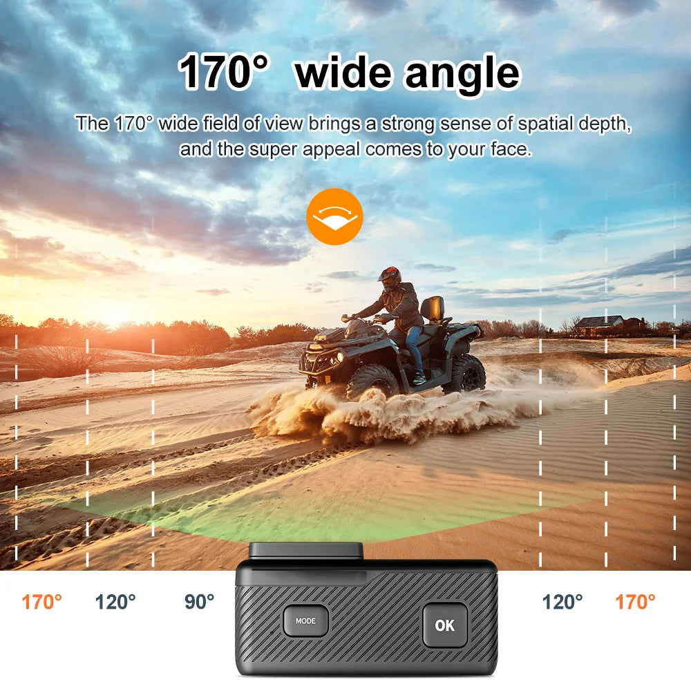 5K Action Camera 4K60FPS 2.0 Inch Touch Screen Wi-Fi 170° Wide Angle 30M Waterproof Helmet Video Recording Sports Cameras