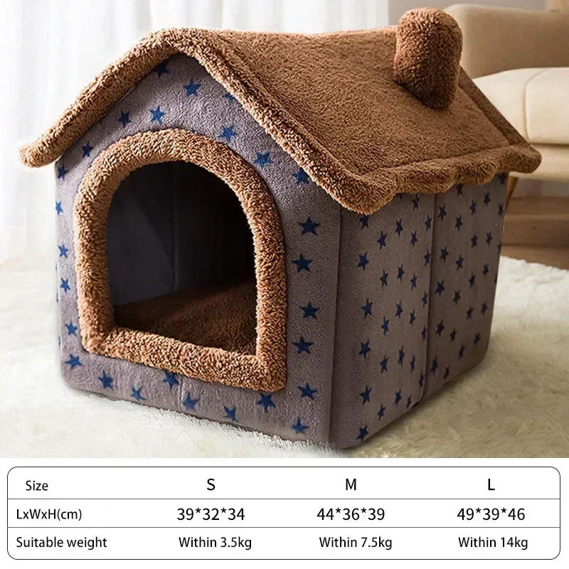 Foldable Dog House Kennel Bed Mat For Small Medium Dogs Cats Winter Warm Cat Bed Nest Pet Products Basket Pets Puppy Cave Sofa