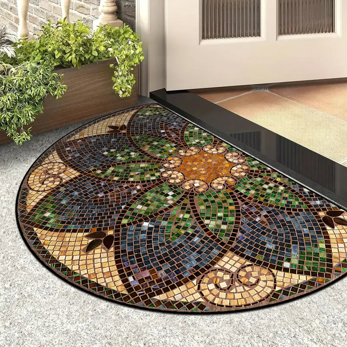 Entrance Doormat Garden Decorations Door Entry Mats Outdoor Carpet Home Floor Mat Semi-circular Rug Tapete Entrada De Casa