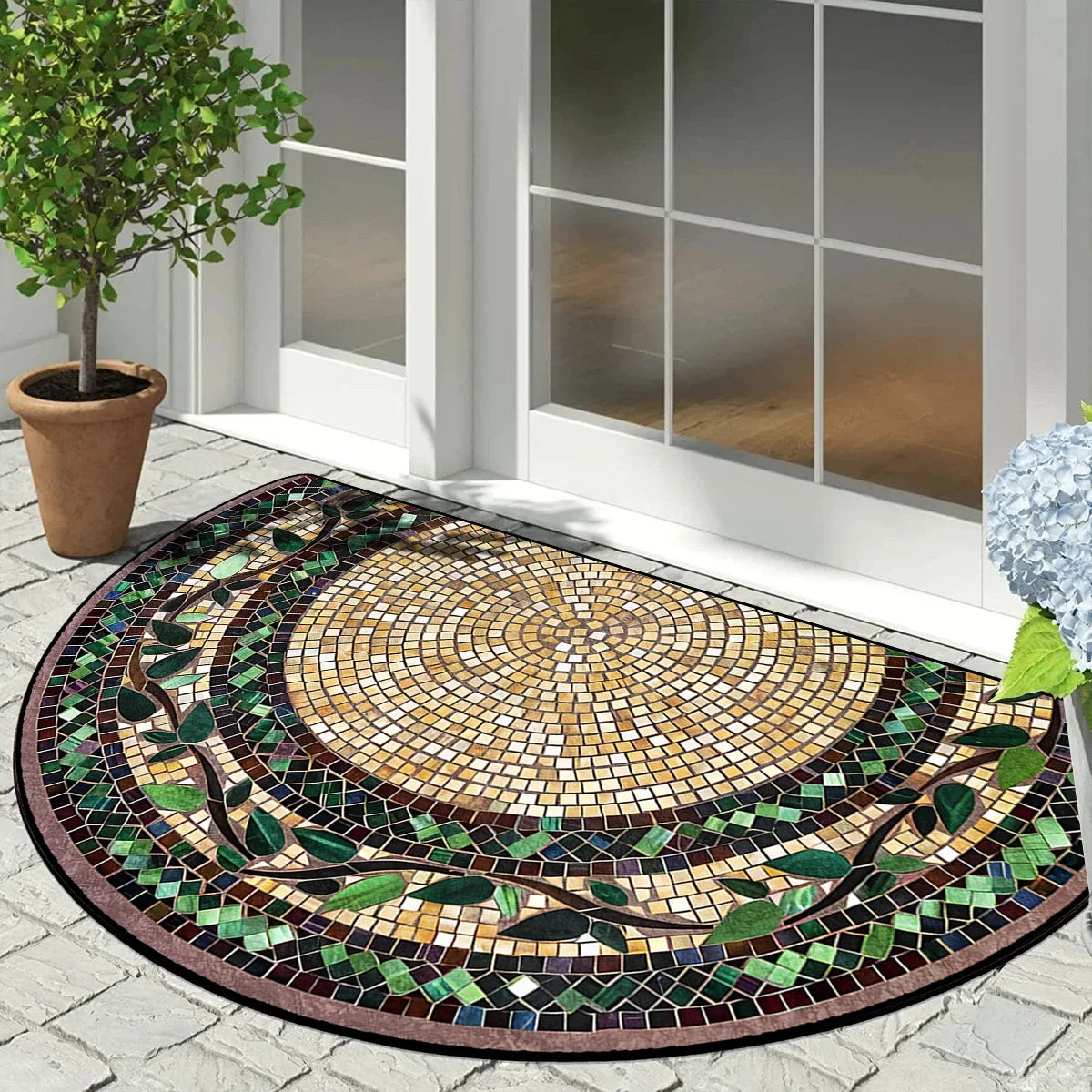 Entrance Doormat Garden Decorations Door Entry Mats Outdoor Carpet Home Floor Mat Semi-circular Rug Tapete Entrada De Casa