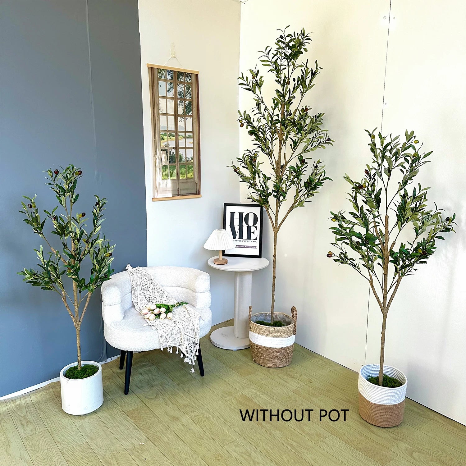 120-180CM Large Artificial Olive Plant tree Branch Fake plant Ornament indoor outdoor Faux Plant for Home Garden room decoration