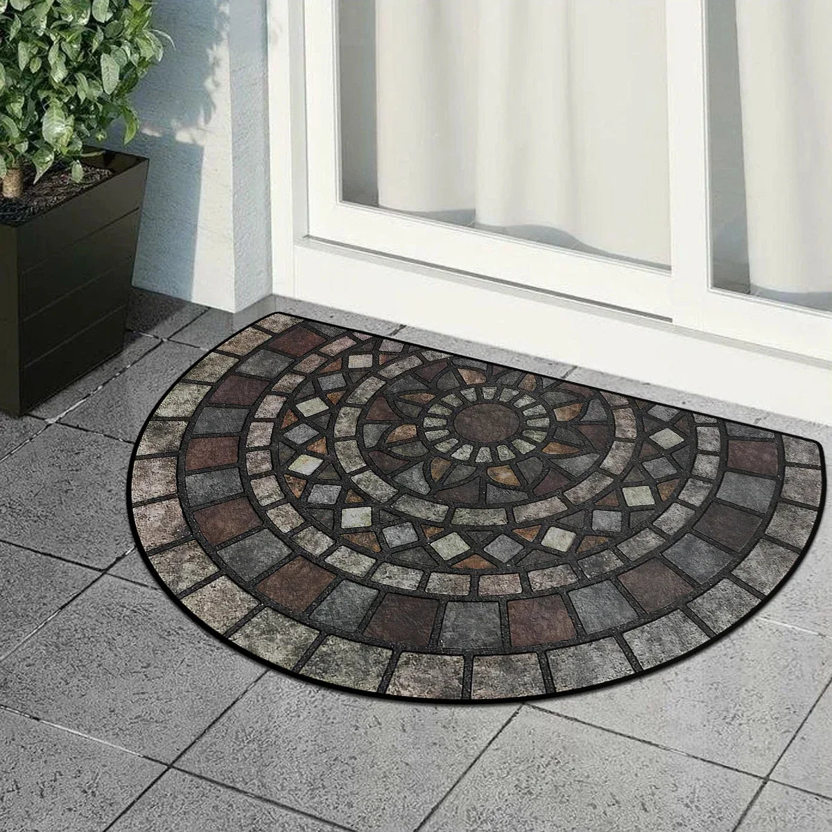 Entrance Doormat Garden Decorations Door Entry Mats Outdoor Carpet Home Floor Mat Semi-circular Rug Tapete Entrada De Casa