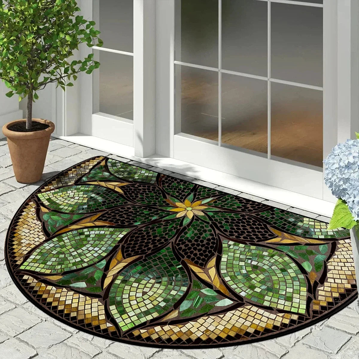 Entrance Doormat Garden Decorations Door Entry Mats Outdoor Carpet Home Floor Mat Semi-circular Rug Tapete Entrada De Casa