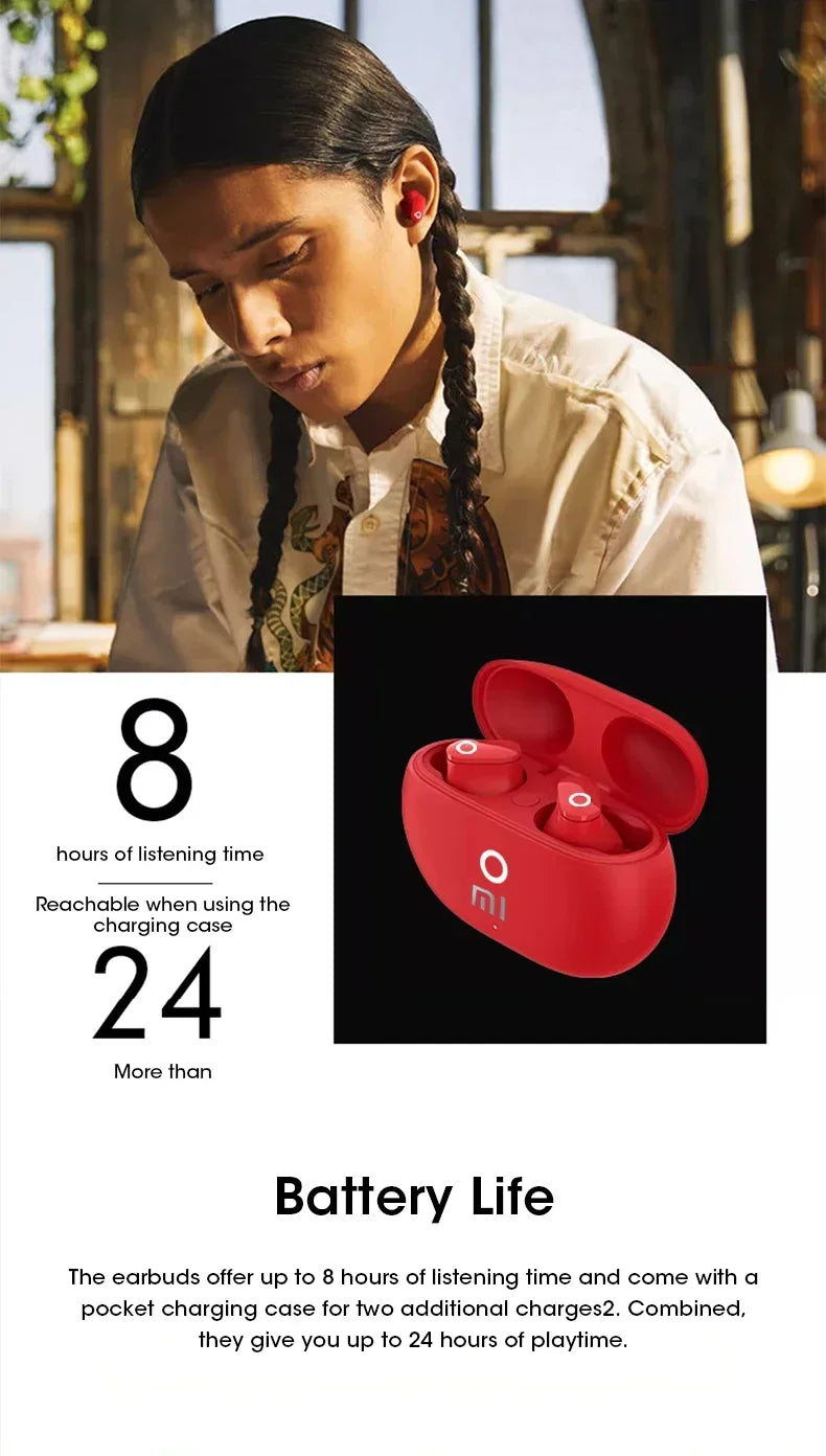 Xiaomi Bluetooth Earphone True Wireless Earbud HiFi Stereo Sound Waterproof Headset Built-in Mic Over Ear Earphone Sport Earbuds