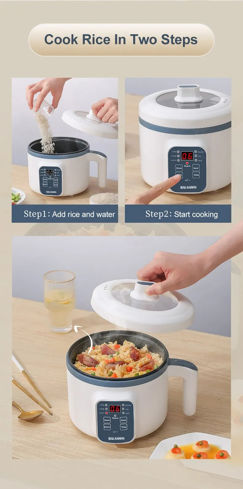 Electric Rice Cooker Single Double Layer 220V Multi Cooker Non-Stick Smart Mechanical MultiCooker Steamed Rice Pot For Home