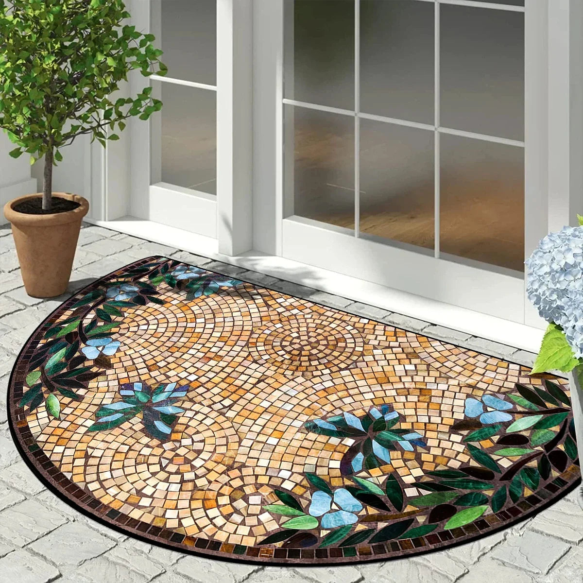 Entrance Doormat Garden Decorations Door Entry Mats Outdoor Carpet Home Floor Mat Semi-circular Rug Tapete Entrada De Casa