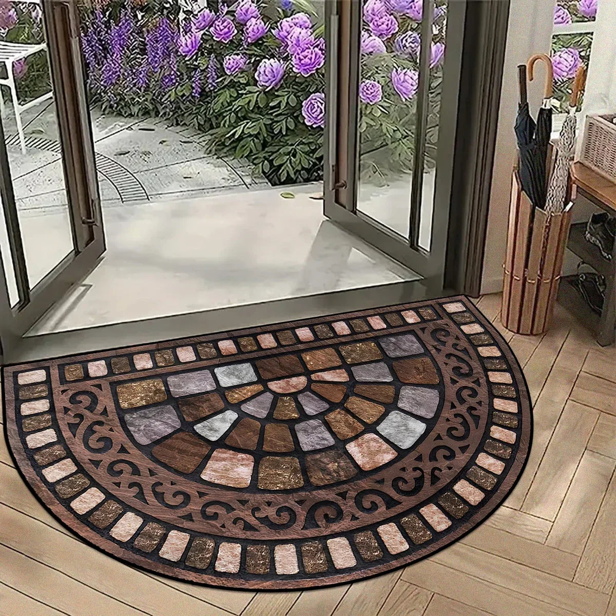 Entrance Doormat Garden Decorations Door Entry Mats Outdoor Carpet Home Floor Mat Semi-circular Rug Tapete Entrada De Casa