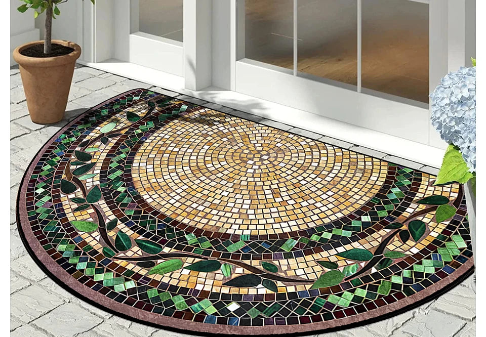 Entrance Doormat Garden Decorations Door Entry Mats Outdoor Carpet Home Floor Mat Semi-circular Rug Tapete Entrada De Casa