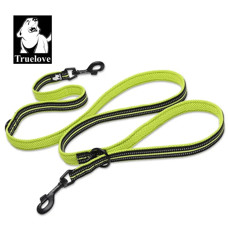 Truelove 7 In 1 Multi-Function Adjustable Dog Lead Hand Free Pet Training Leash Reflective Multi-Purpose Dog Leash Walk 2 Dogs