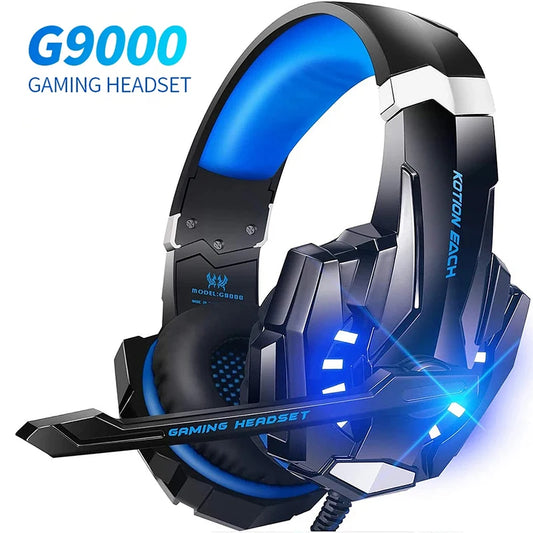 G9000 Gaming Headset Over-Ear Wired Headphones Deep Bass Stereo Casque LED Light Earphone with Mic for PS4 PS5 Switch XBOX PC