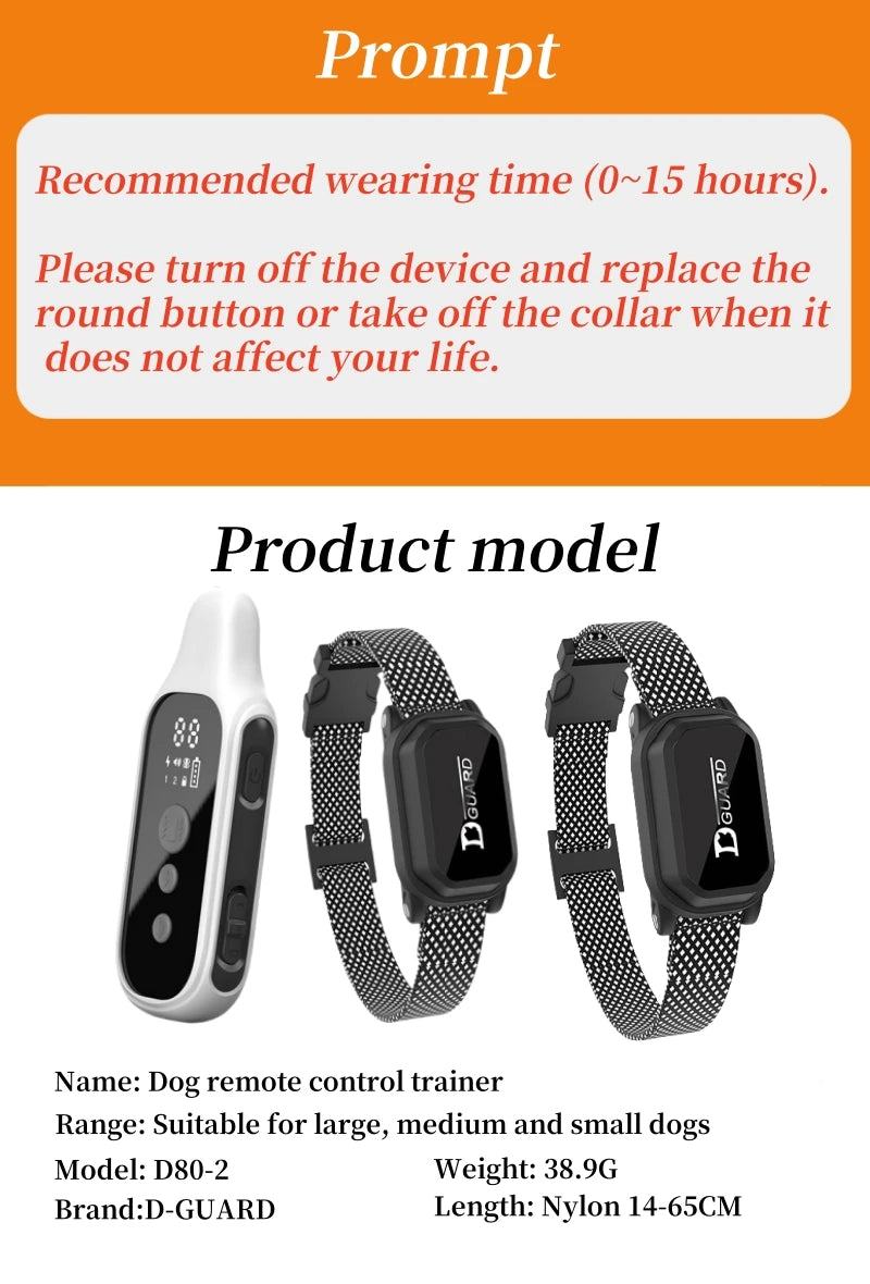 800m Digital Dog Training Collar Waterproof Rechargeable Remote Control Pet with LCD Display for All Size Shock Vibration Sound