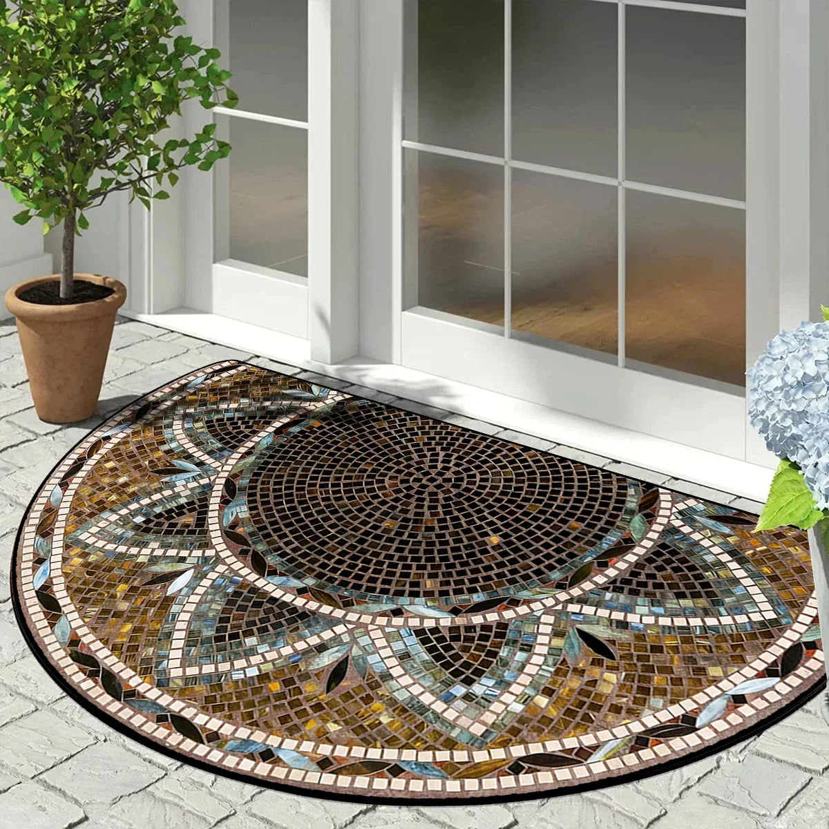 Entrance Doormat Garden Decorations Door Entry Mats Outdoor Carpet Home Floor Mat Semi-circular Rug Tapete Entrada De Casa