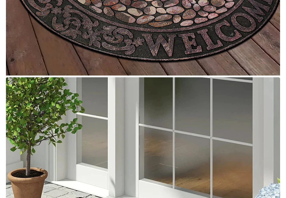 Entrance Doormat Garden Decorations Door Entry Mats Outdoor Carpet Home Floor Mat Semi-circular Rug Tapete Entrada De Casa