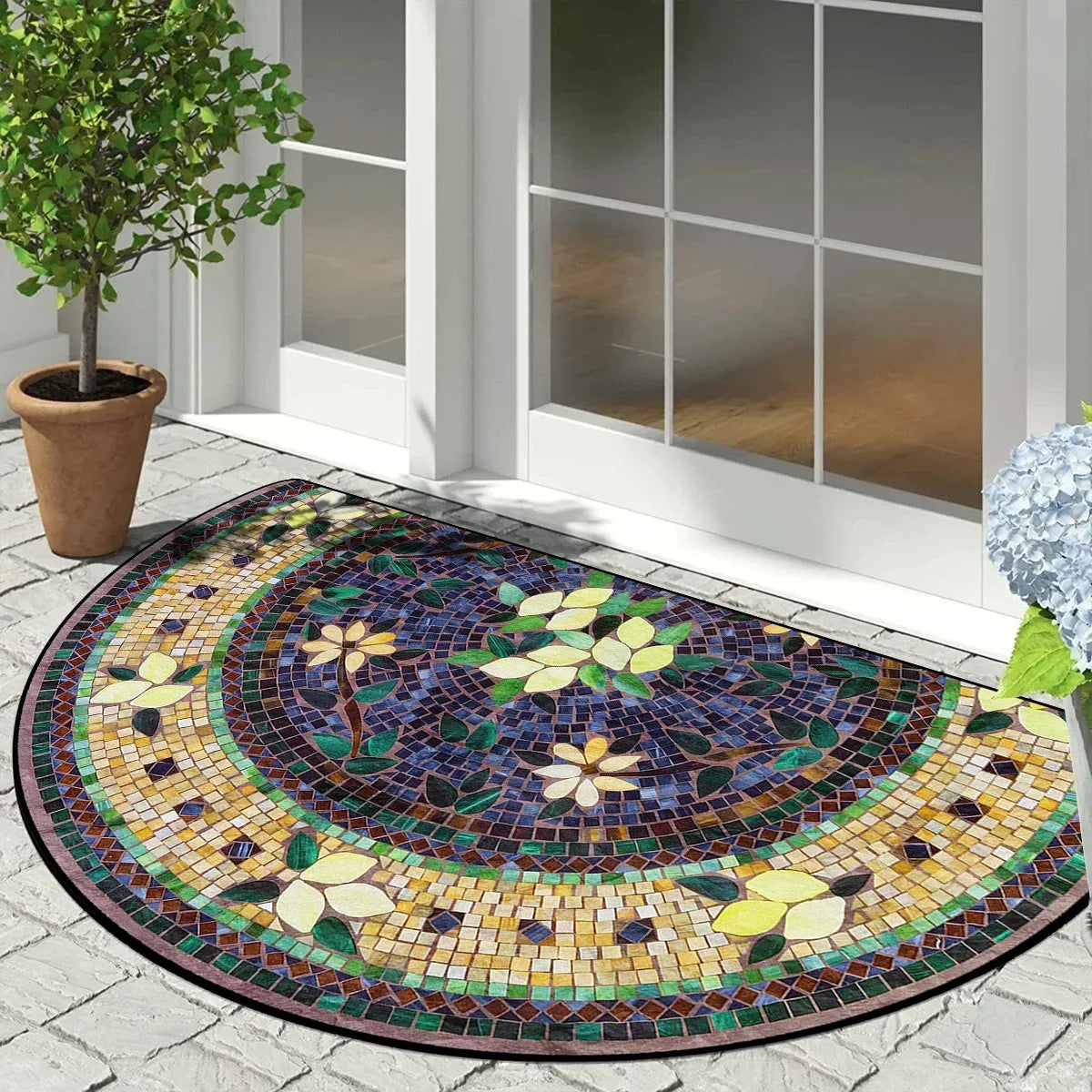 Entrance Doormat Garden Decorations Door Entry Mats Outdoor Carpet Home Floor Mat Semi-circular Rug Tapete Entrada De Casa