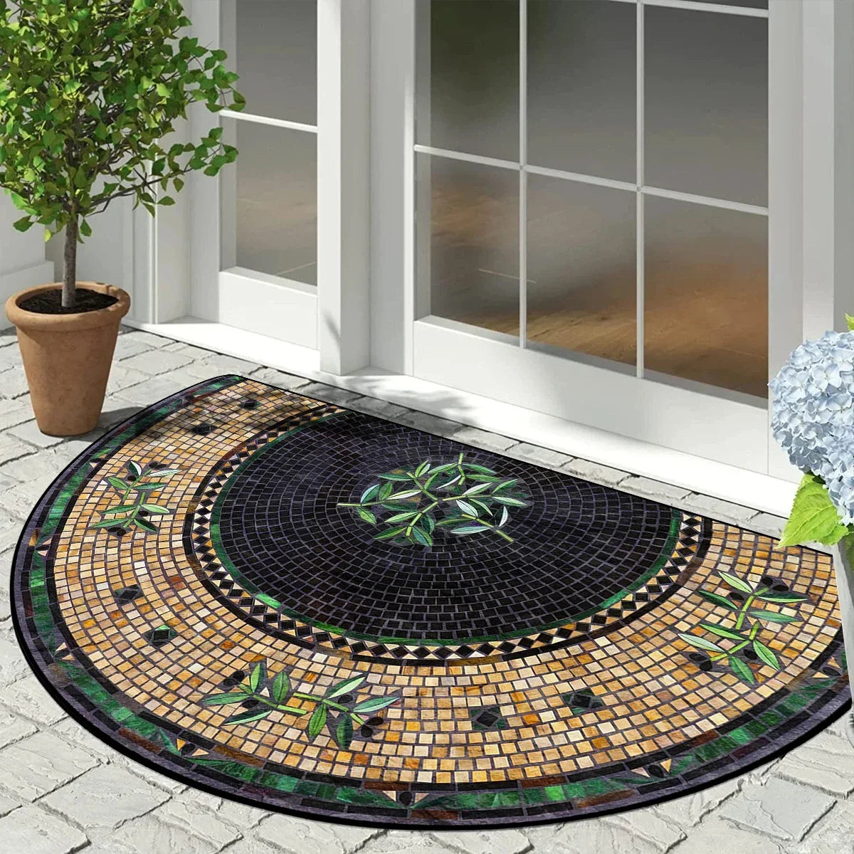 Entrance Doormat Garden Decorations Door Entry Mats Outdoor Carpet Home Floor Mat Semi-circular Rug Tapete Entrada De Casa