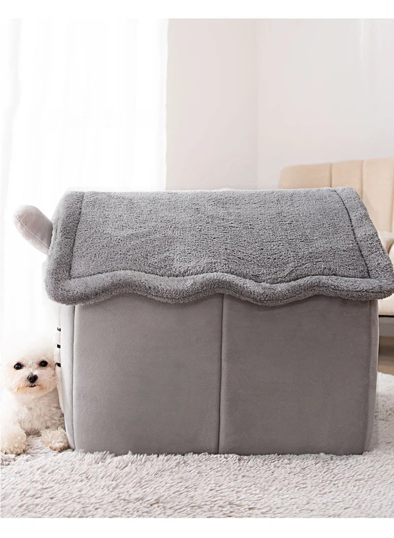 Foldable Dog House Kennel Bed Mat For Small Medium Dogs Cats Winter Warm Cat Bed Nest Pet Products Basket Pets Puppy Cave Sofa