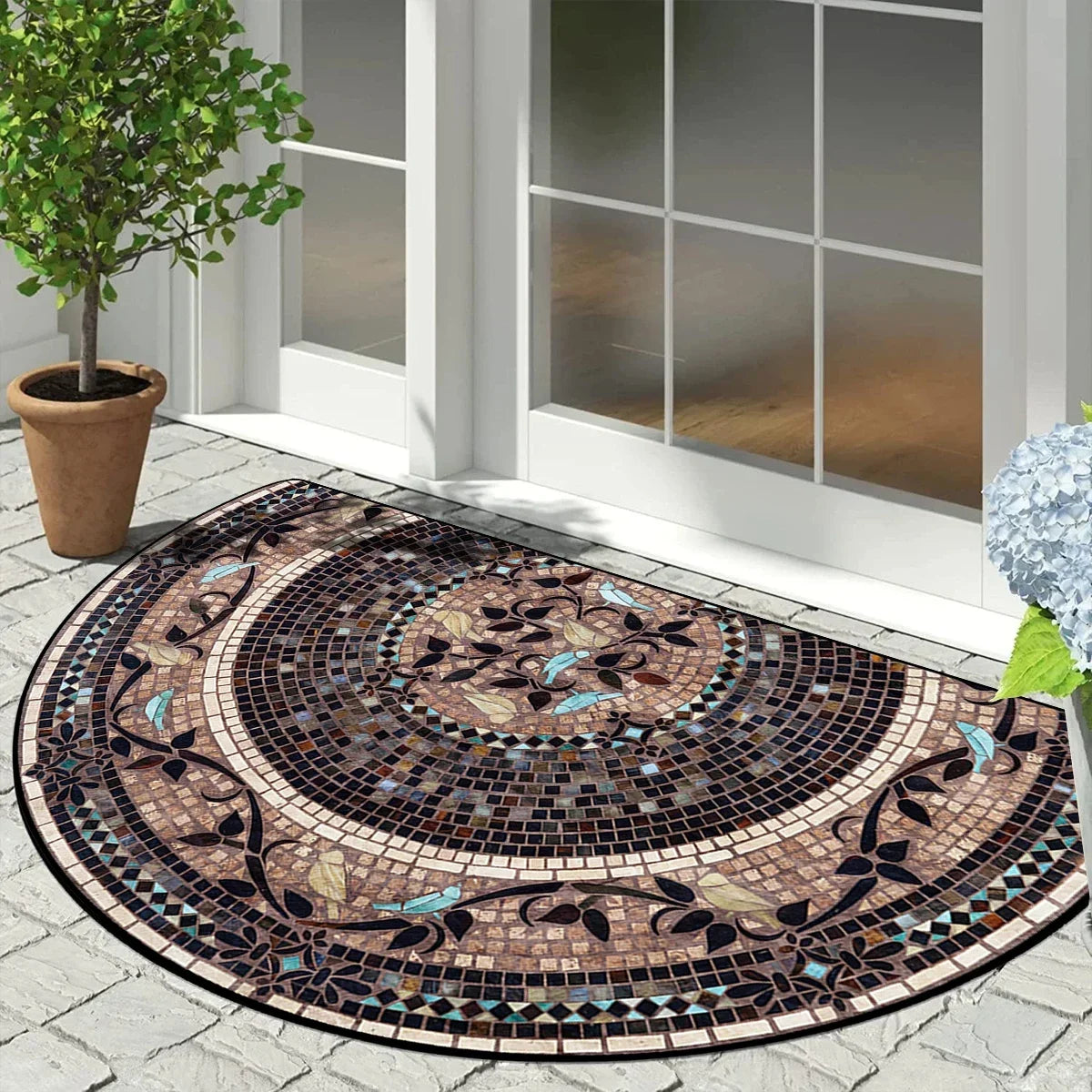 Entrance Doormat Garden Decorations Door Entry Mats Outdoor Carpet Home Floor Mat Semi-circular Rug Tapete Entrada De Casa