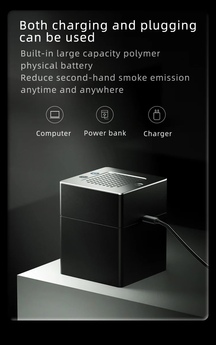 LONHOMON AP078 Ashtray Air Purifier USB Charging Anti Second-hand Smoke Desktop Ashtray Remove Odor Home Air Purifiers