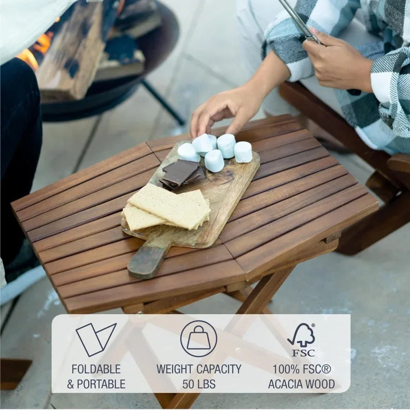 Playa ack folding table-outdoor patio furniture accessory for home entertaining in patio, backyard, and deck, cinnamon, SMA