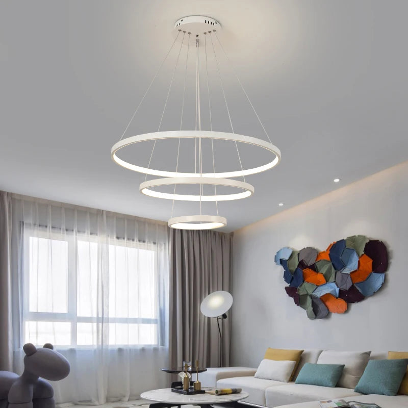 Modern Led Ceiling Chandelier Villa Living Room Bedroom Dining Room Iron Chandelier Home Interior Lighting Decorative Lights