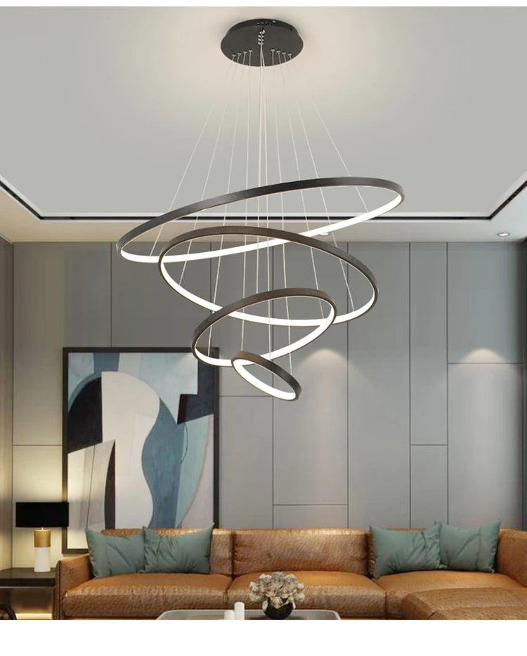 Modern Led Ceiling Chandelier Villa Living Room Bedroom Dining Room Iron Chandelier Home Interior Lighting Decorative Lights