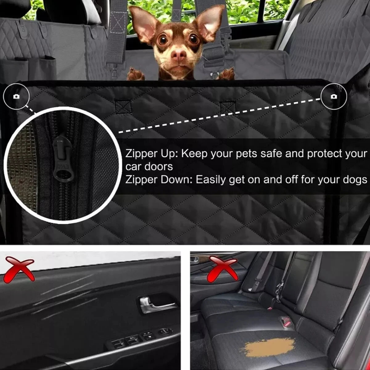 Dog Car Seat Cover Waterproof Pet Travel Dog Carrier Hammock Car Rear Back Seat Protector Mat Safety Carrier For Dogs Safety Pad