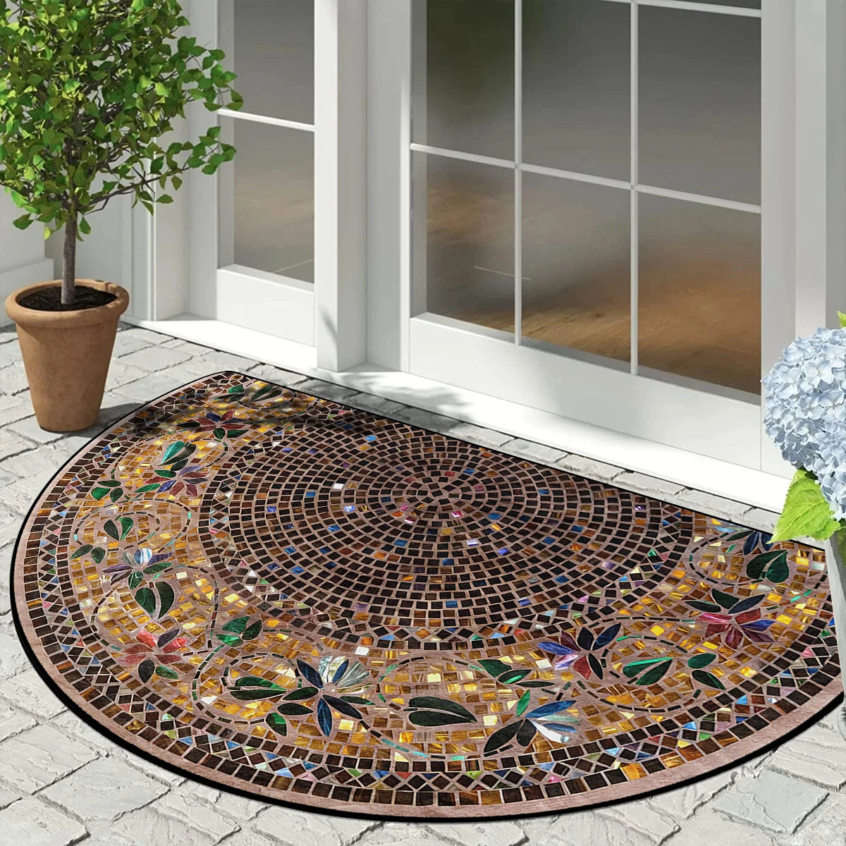 Entrance Doormat Garden Decorations Door Entry Mats Outdoor Carpet Home Floor Mat Semi-circular Rug Tapete Entrada De Casa