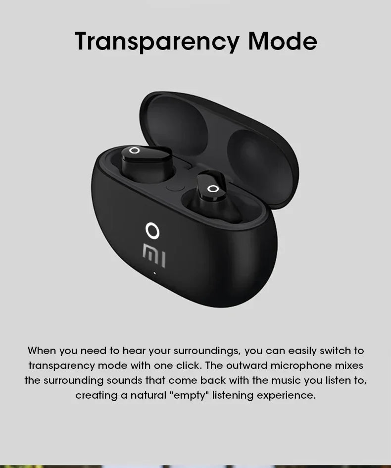 Xiaomi Bluetooth Earphone True Wireless Earbud HiFi Stereo Sound Waterproof Headset Built-in Mic Over Ear Earphone Sport Earbuds