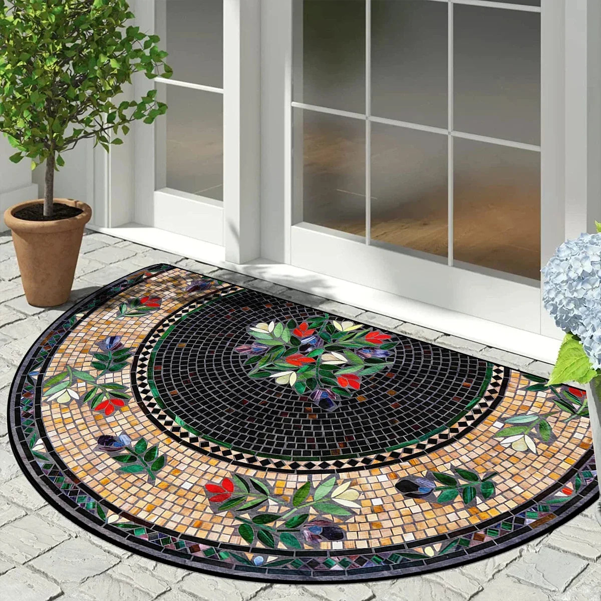 Entrance Doormat Garden Decorations Door Entry Mats Outdoor Carpet Home Floor Mat Semi-circular Rug Tapete Entrada De Casa