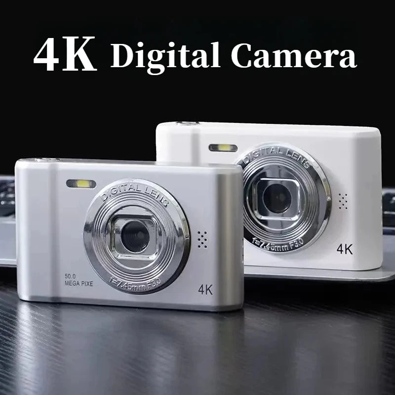 4K Digital Camera Travel Selfie Camara 50 Megapixels HD Zoom Photography 2.4inch Screen Entry-Level Kids Campus Mini Retro Cam