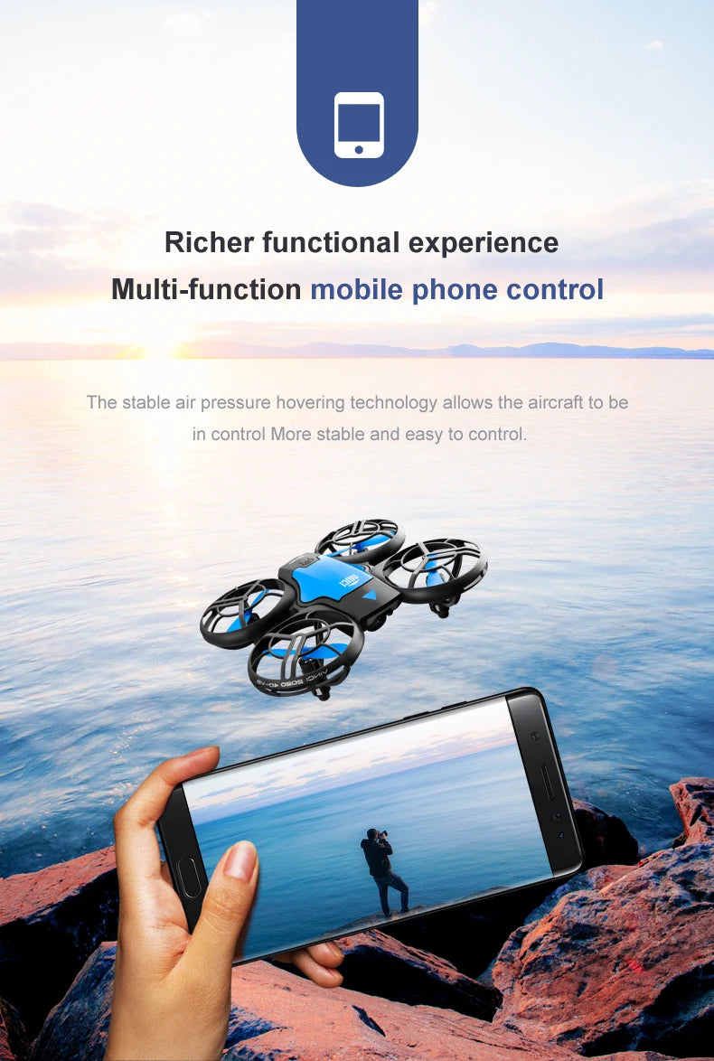 V8 New Mini Drone 4k profession HD 1080P Wide Angle Camera WiFi FPV RC Dron Height Keep Drones Helicopter Kids Toys 4DRC