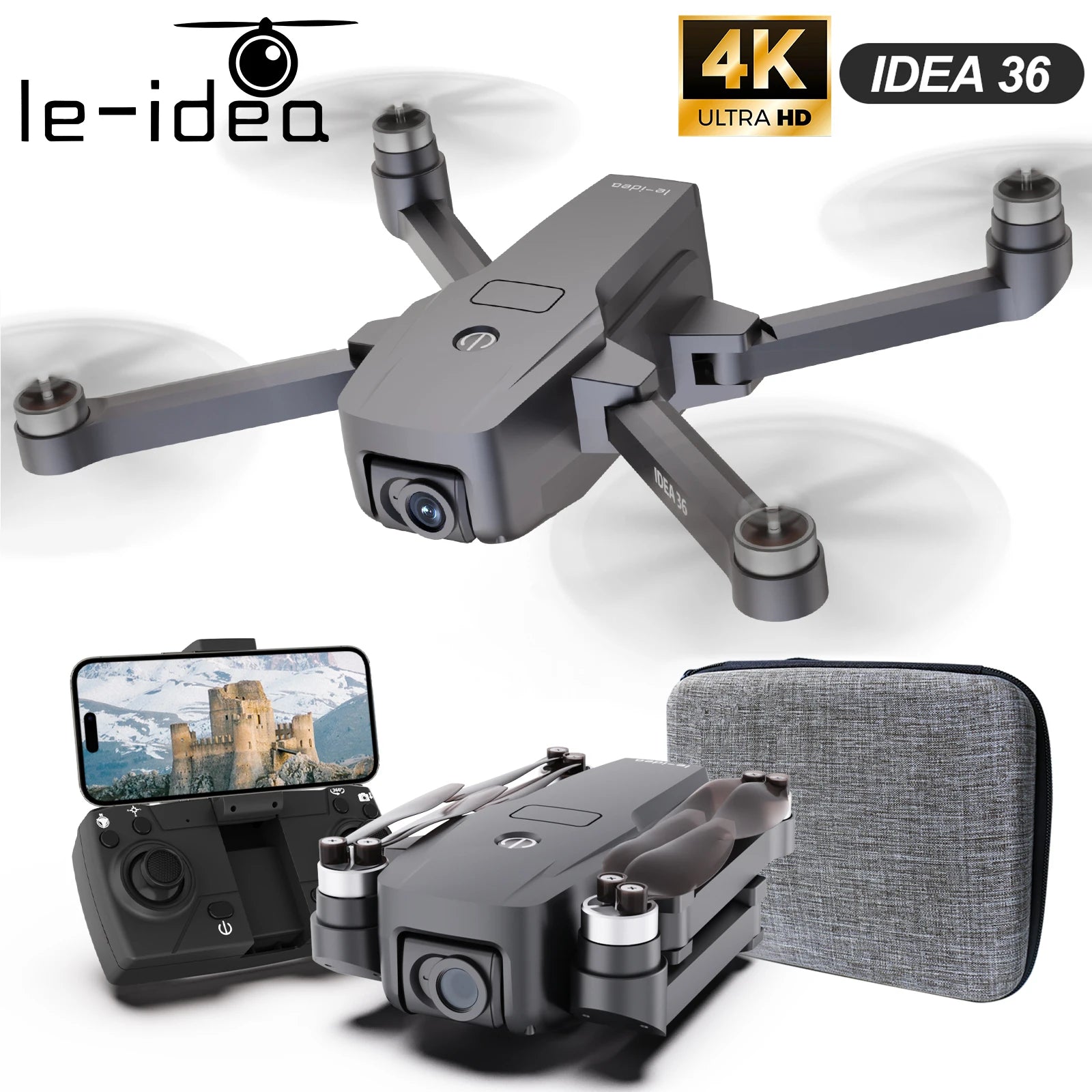 IDEA36 GPS RC Drone With 4K Camera 5GHz WIFI FPV Optical Flow Positioning Quadcopter Brushless Motor Remoted Control Drones C0