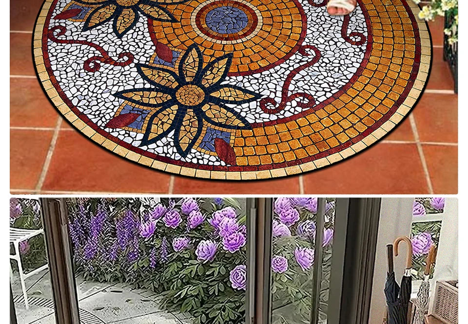 Entrance Doormat Garden Decorations Door Entry Mats Outdoor Carpet Home Floor Mat Semi-circular Rug Tapete Entrada De Casa