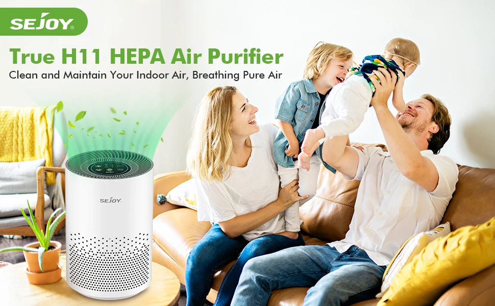 True HEPA Air Purifier Hepa Filter,4 Speeds,Timers Ionizer Cold Plasma 360° Air Inlet 99.9% Removal Rate For Indoor Bedroom